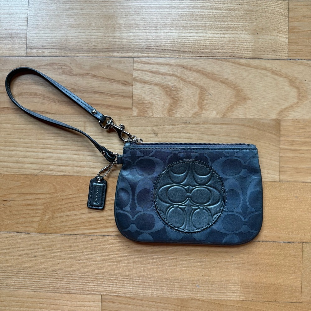 Coach wristlet purse gray